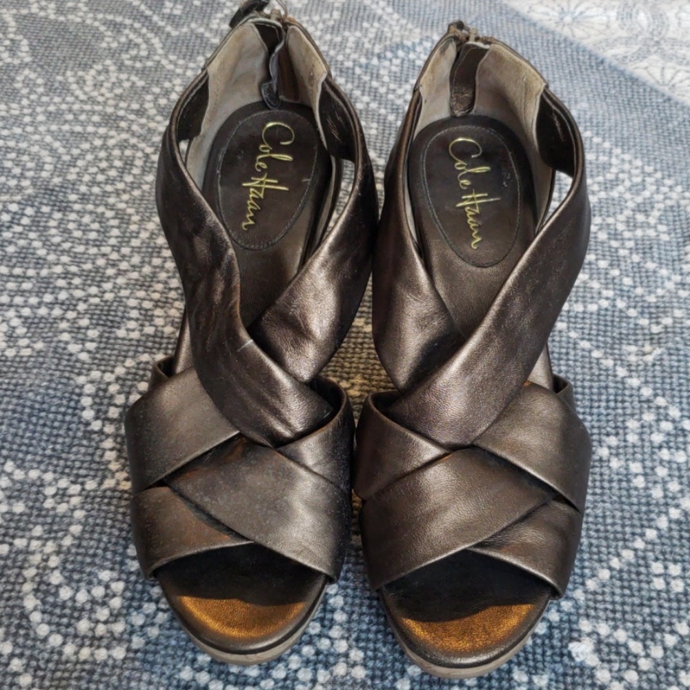 Cole Haan leather wedges